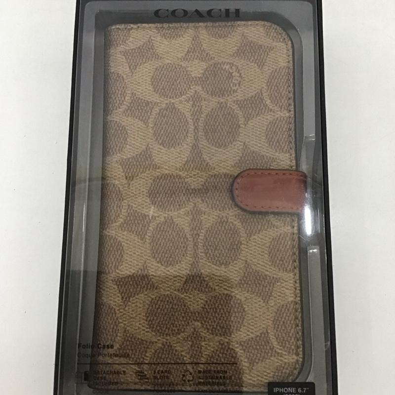 コーチ COACH ファッション小物 ファッション小物 CIPH-122-SCTAN 手帳型 iPhoneケース iPhone 14 Plus Folio Case ロゴ、文字 茶 / ブラウン /  レディース USED 古着 中古 10126394