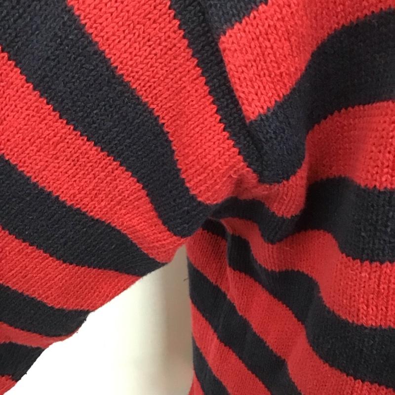 ポロバイラルフローレン Polo by RALPH LAUREN ニット、セーター 長袖 長袖ニットカットソー クルーネック セーター M ボーダー柄 赤 / レッド / X 紺 / ネイビー /  メンズ USED 古着 中古 10126398