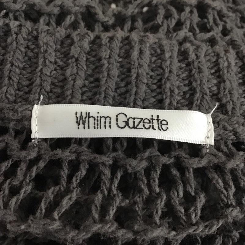 ウィムガゼット Whim Gazette ニット、セーター 長袖 長袖ニットカットソー クルーネック セーター 編み上げ FREE 無地 灰 / グレー /  レディース USED 古着 中古 10126401