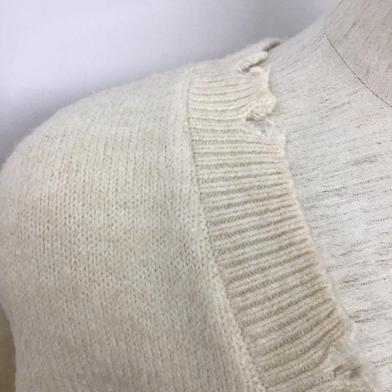 ダブルクローゼット w closet ニット、セーター 長袖 長袖ニットカットソー Vネック セーター 無地 白 / ホワイト /  レディース USED 古着 中古 10126409