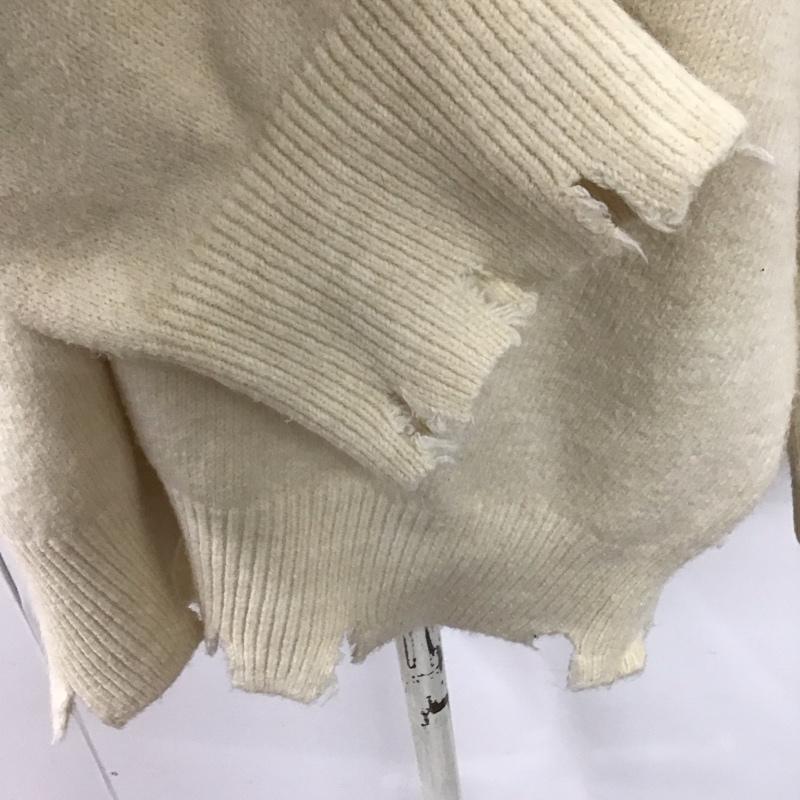 ダブルクローゼット w closet ニット、セーター 長袖 長袖ニットカットソー Vネック セーター 無地 白 / ホワイト /  レディース USED 古着 中古 10126409