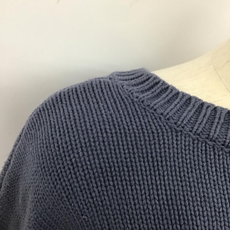 ローリーズファーム LOWRYS FARM カーディガン 長袖 長袖ニットカーディガン 前ボタン ノーカラー FREE 無地 青 / ブルー /  レディース USED 古着 中古 10126410