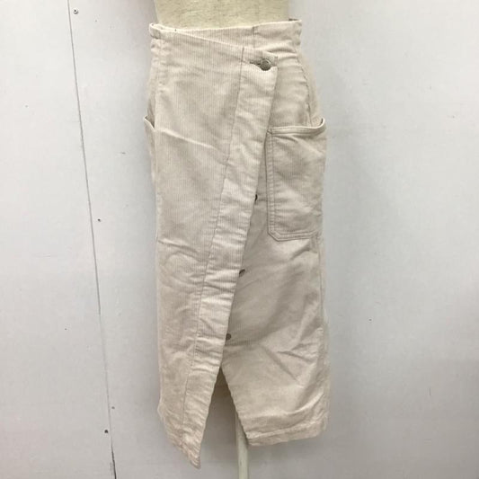 リー Lee スカート ひざ丈スカート コーデュロイスカート 巻きスカート ロングスカート M ロゴ、文字 白 / ホワイト /  レディース USED 古着 中古 10126412