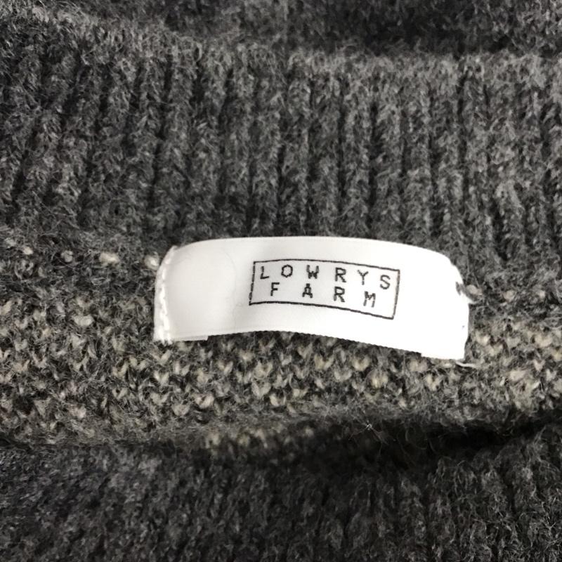 ローリーズファーム LOWRYS FARM ニット、セーター 長袖 長袖ニットカットソー クルーネック セーター FREE ロゴ、文字 灰 / グレー /  レディース USED 古着 中古 10126415