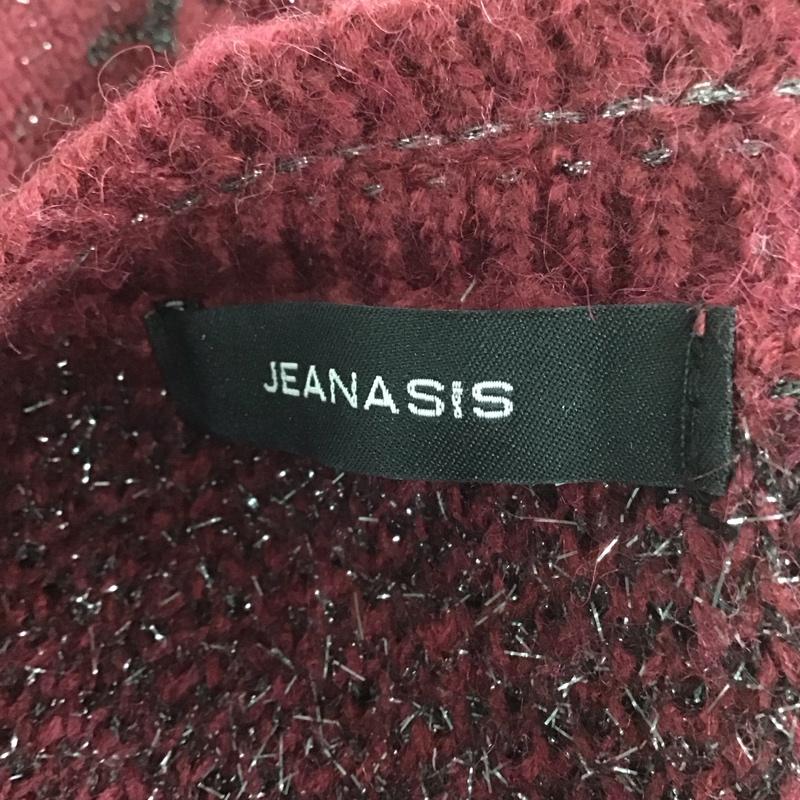 ジーナシス JEANASIS ニット、セーター 長袖 長袖ニットカットソー クルーネック セーター FREE  えんじ / ワインレッド /  レディース USED 古着 中古 10126417