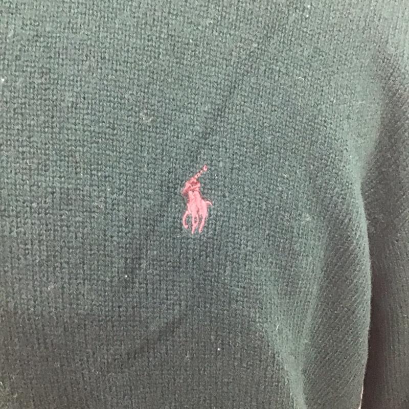 ポロバイラルフローレン Polo by RALPH LAUREN ニット、セーター 長袖 長袖ニットカットソー カラーネック セーター XL ロゴ、文字 緑 / グリーン /  メンズ USED 古着 中古 10126436
