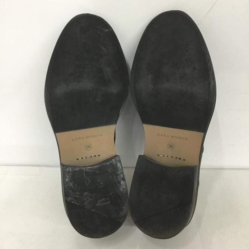 ザラ ZARA カジュアルシューズ カジュアルシューズ 5305 001 40 ウィングチップ タッセル EU36 無地 黒 / ブラック /  レディース USED 古着 中古 10126443