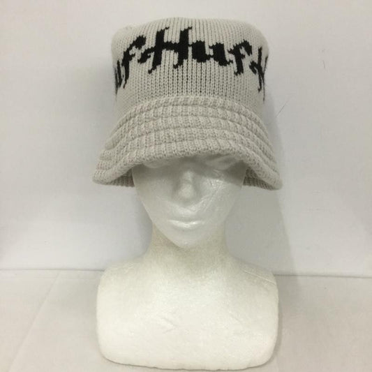 ハフ HUF 帽子 ハット HORUS KNIT BUCKET HAT ロゴ、文字 白 / ホワイト / white X 黒 / ブラック / black メンズ USED 古着 中古 10126445