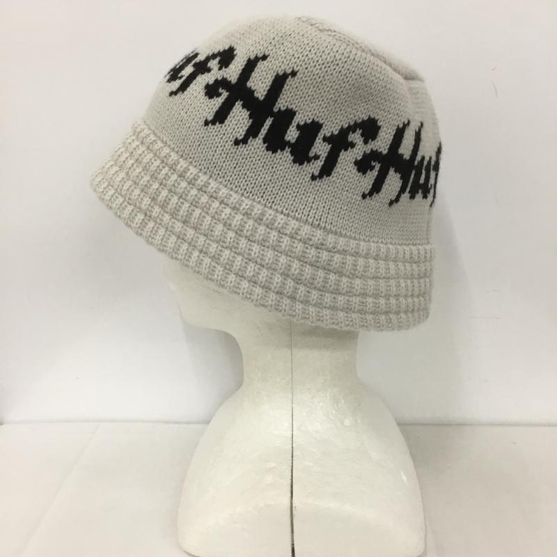 ハフ HUF 帽子 ハット HORUS KNIT BUCKET HAT ロゴ、文字 白 / ホワイト / X 黒 / ブラック /  メンズ USED 古着 中古 10126445