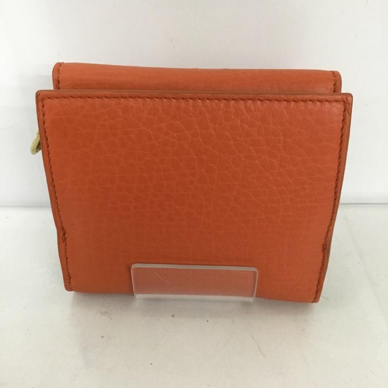 ハンティングワールド Hunting World 財布 二つ折り レザー ワンポイント 橙 / オレンジ /  メンズ USED 古着 中古 10126448