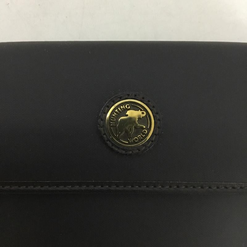 ハンティングワールド Hunting World 財布 二つ折り 三つ折り ワンポイント 黒 / ブラック /  メンズ USED 古着 中古 10126449