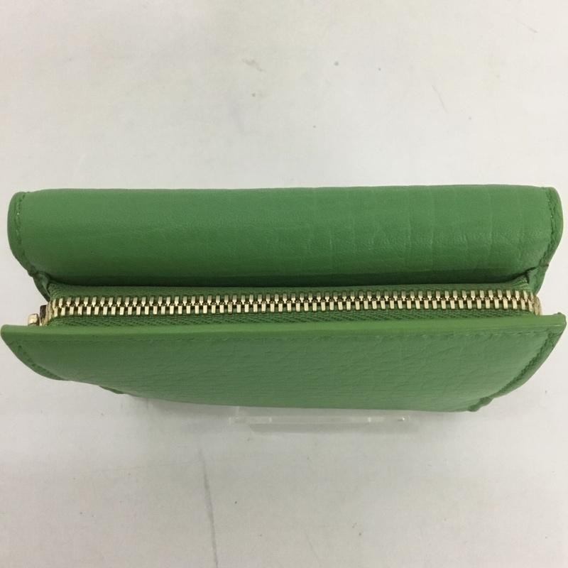 ハンティングワールド Hunting World 財布 二つ折り レザー 三つ折り ワンポイント 緑 / グリーン /  メンズ USED 古着 中古 10126450