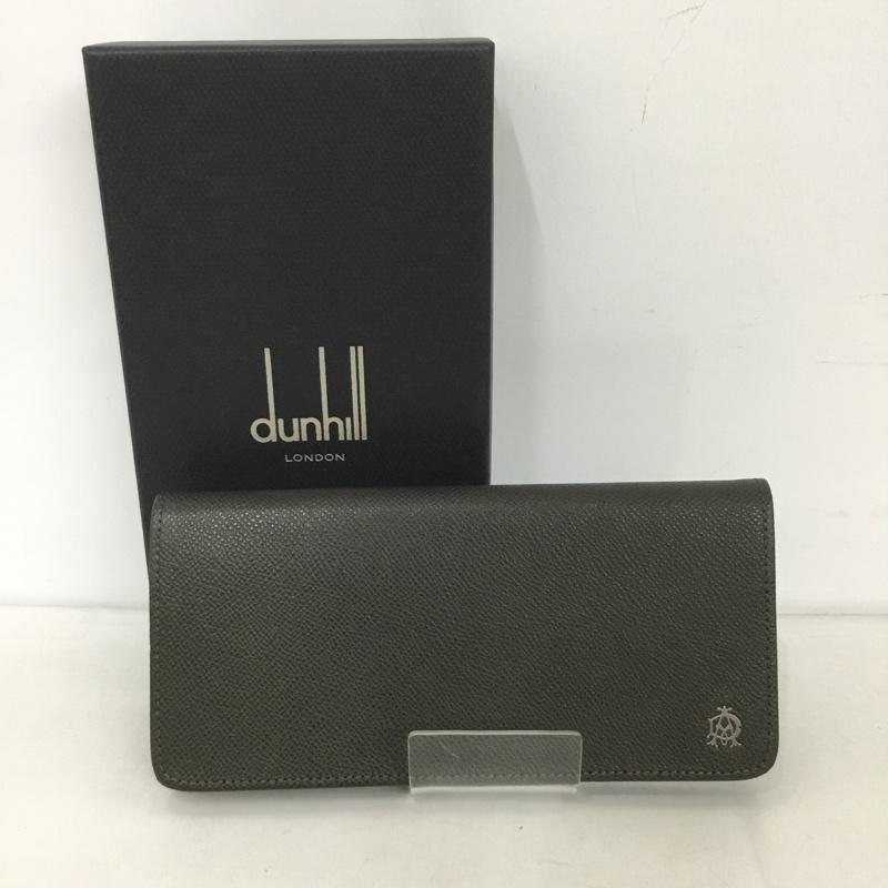 ダンヒル DUNHILL 財布 長財布 BOURDON 箱有 ワンポイント 灰 / グレー /  メンズ USED 古着 中古 10126452