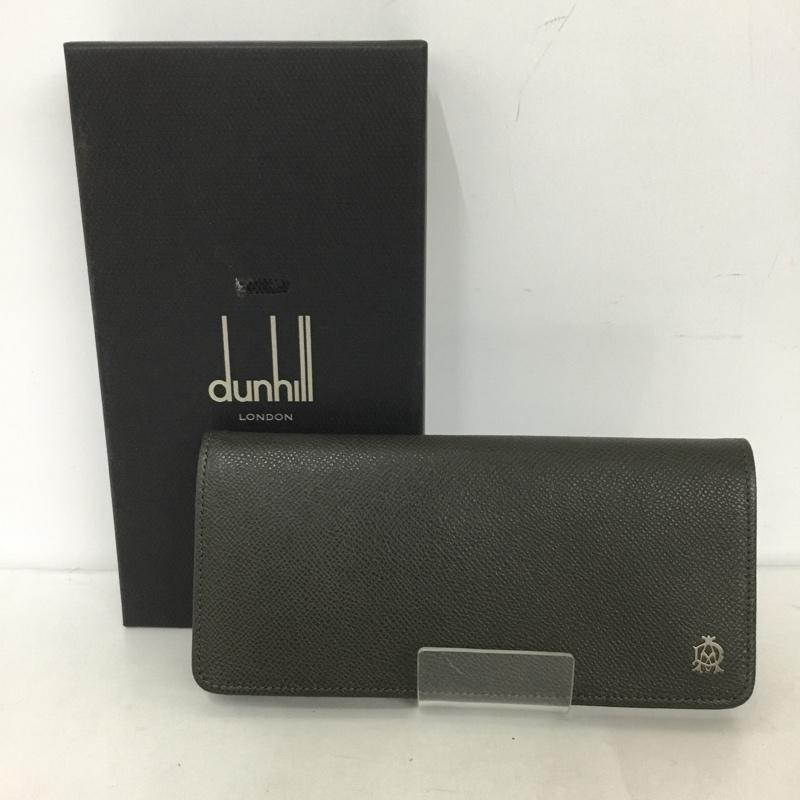 ダンヒル DUNHILL 財布 長財布 BOURDON 箱有 ワンポイント ダークグレー / ダークグレー /  メンズ USED 古着 中古 10126454