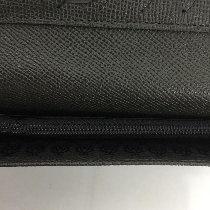 ダンヒル DUNHILL 財布 長財布 BOURDON 箱有 ワンポイント ダークグレー / ダークグレー /  メンズ USED 古着 中古 10126454