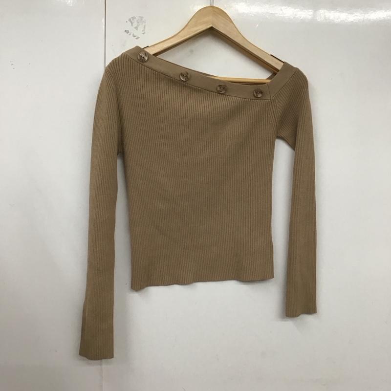ムルーア MURUA ニット、セーター 長袖 011942601101 イレギュラーデコルテニット ワンショルダー FREE 無地 ベージュ / ベージュ /  レディース USED 古着 中古 10126466