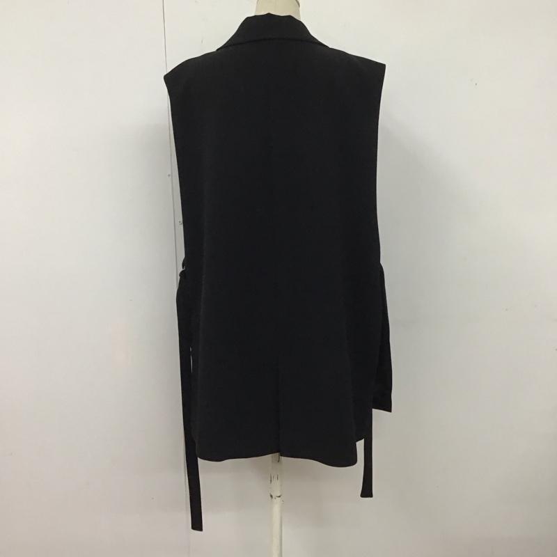 ザラ ZARA ベスト ベスト ジレ サイドスリット XL 無地 黒 / ブラック /  レディース USED 古着 中古 10126469