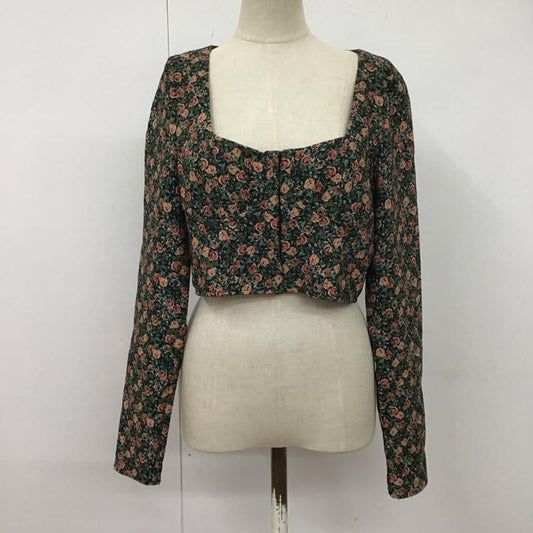 ザラ ZARA カーディガン 長袖 8510 756 800 ショート丈 スクエアネック フロントホック M 花柄 マルチカラー / マルチカラー /  レディース USED 古着 中古 10126471