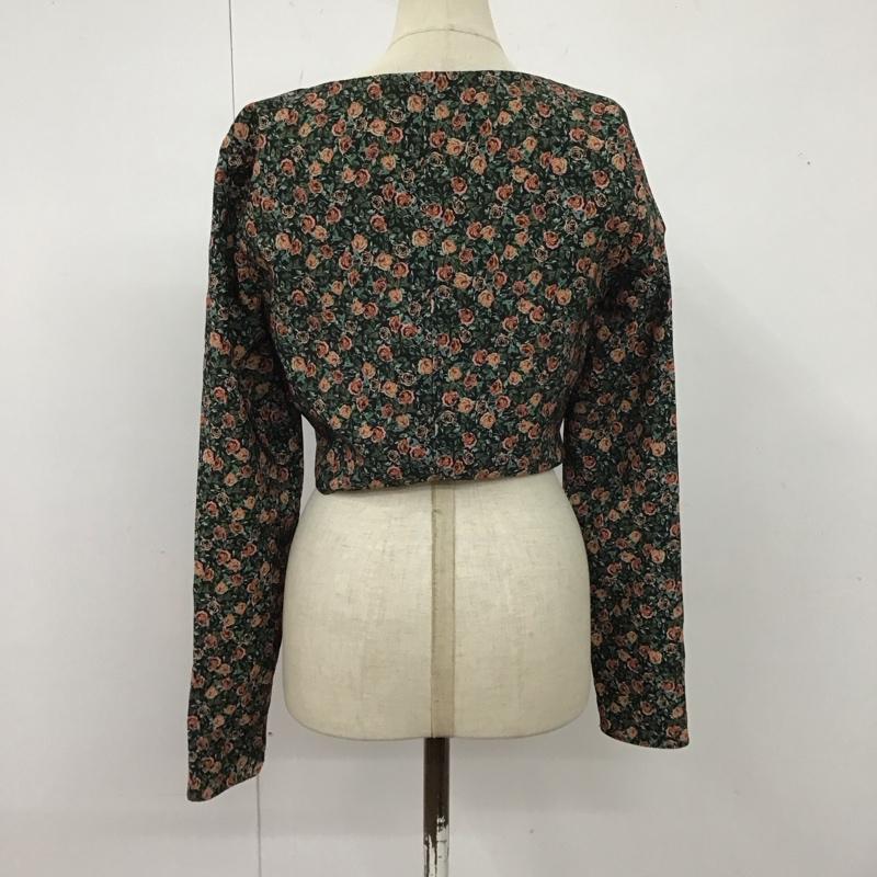 ザラ ZARA カーディガン 長袖 8510 756 800 ショート丈 スクエアネック フロントホック M 花柄 マルチカラー / マルチカラー /  レディース USED 古着 中古 10126471