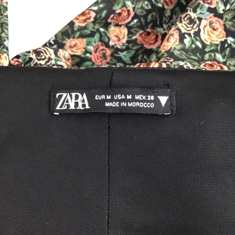 ザラ ZARA カーディガン 長袖 8510 756 800 ショート丈 スクエアネック フロントホック M 花柄 マルチカラー / マルチカラー /  レディース USED 古着 中古 10126471