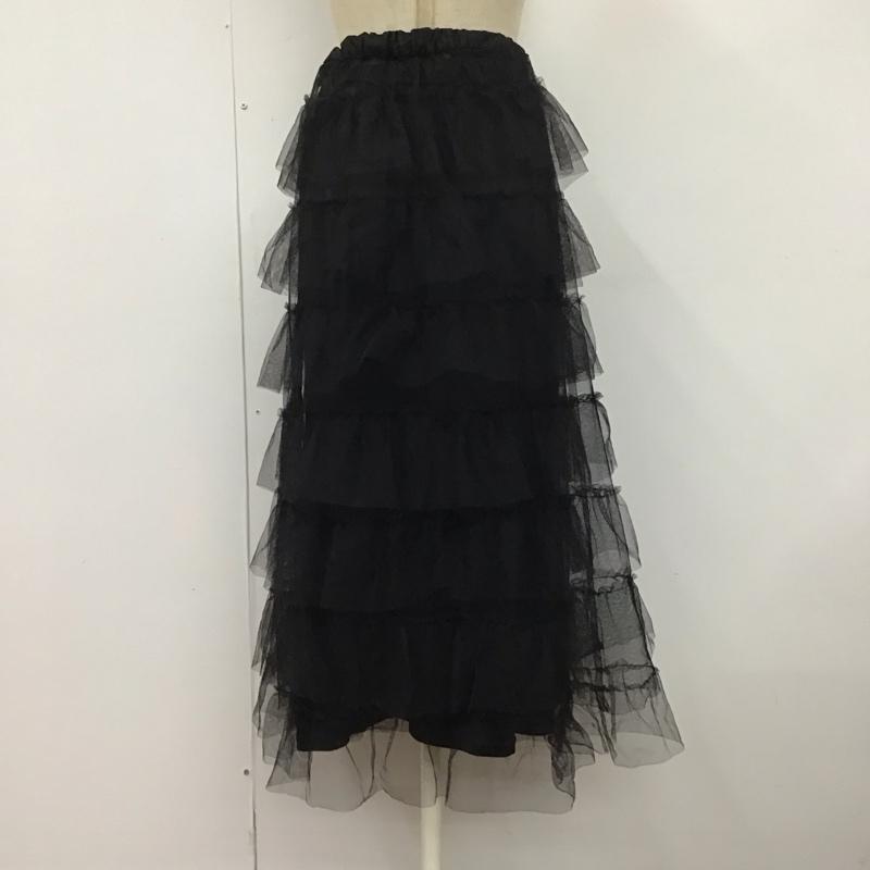 ローリーズファーム LOWRYS FARM スカート ロングスカート LF523016MC チュール フリル FREE 無地 黒 / ブラック /  レディース USED 古着 中古 10126473