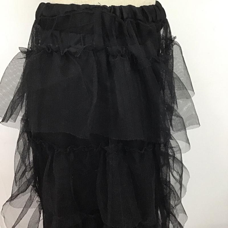 ローリーズファーム LOWRYS FARM スカート ロングスカート LF523016MC チュール フリル FREE 無地 黒 / ブラック /  レディース USED 古着 中古 10126473