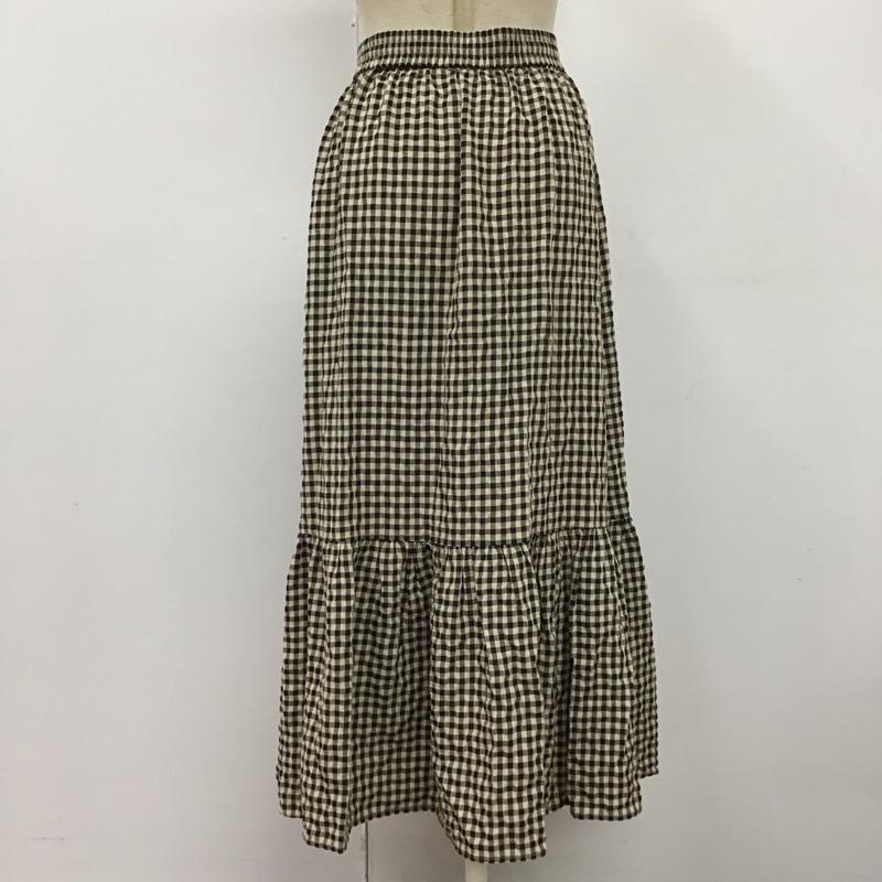 フリークスストア FREAK S STORE スカート ロングスカート 232-31144 ティアード FREE チェック 黒 / ブラック / X ベージュ / ベージュ /  レディース USED 古着 中古 10126474