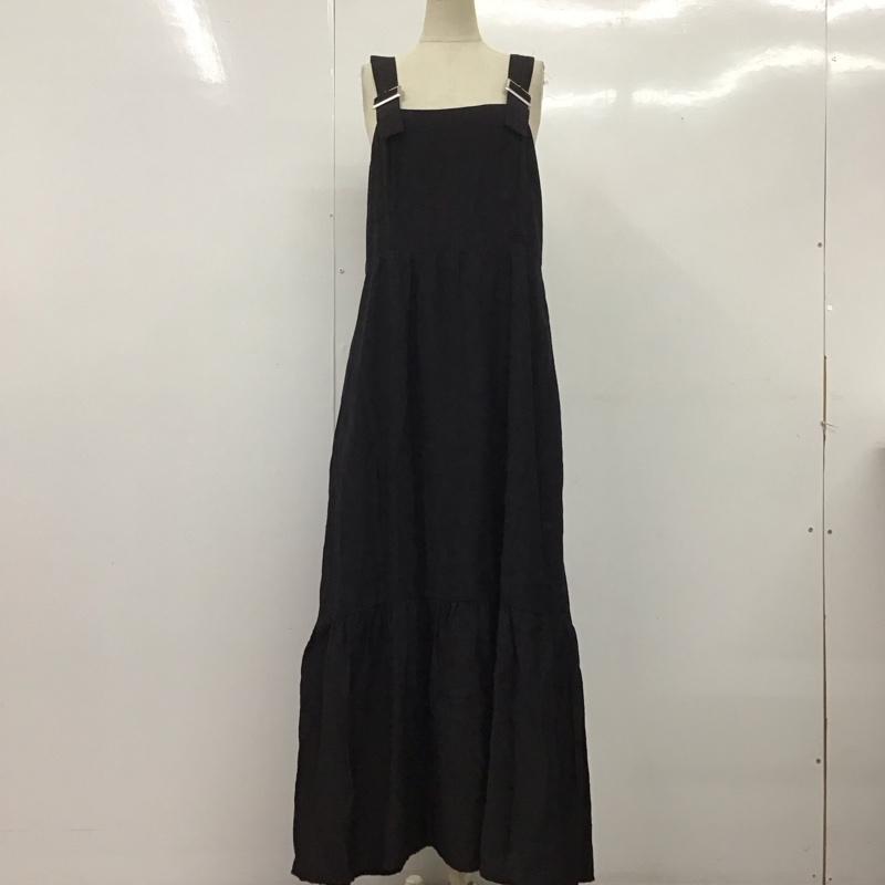 リエディ Re:EDIT ワンピース ロングスカート 23SS5637 ジャンパースカート ティアード L 無地 黒 / ブラック /  レディース USED 古着 中古 10126475