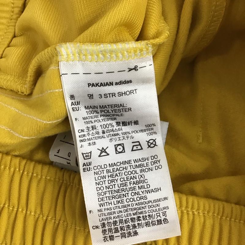 アディダス adidas パンツ ショートパンツ CY4764 3ストライプ スポーツウェア M ロゴ、文字 黄 / イエロー / X 白 / ホワイト /  レディース USED 古着 中古 10126477