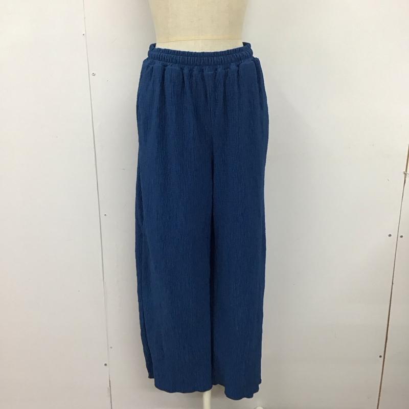 ローリーズファーム LOWRYS FARM ボトムス ボトムス LF524003CF 楊柳カットパンツ プリーツパンツ イージーパンツ FREE 無地 青 / ブルー /  レディース USED 古着 中古 10126478