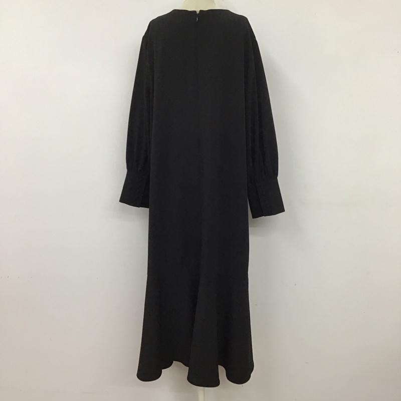 ナノユニバース nano・universe ワンピース ロングスカート ヘムフレアロングワンピース マルチサイズ M 無地 黒 / ブラック /  レディース USED 古着 中古 10126479