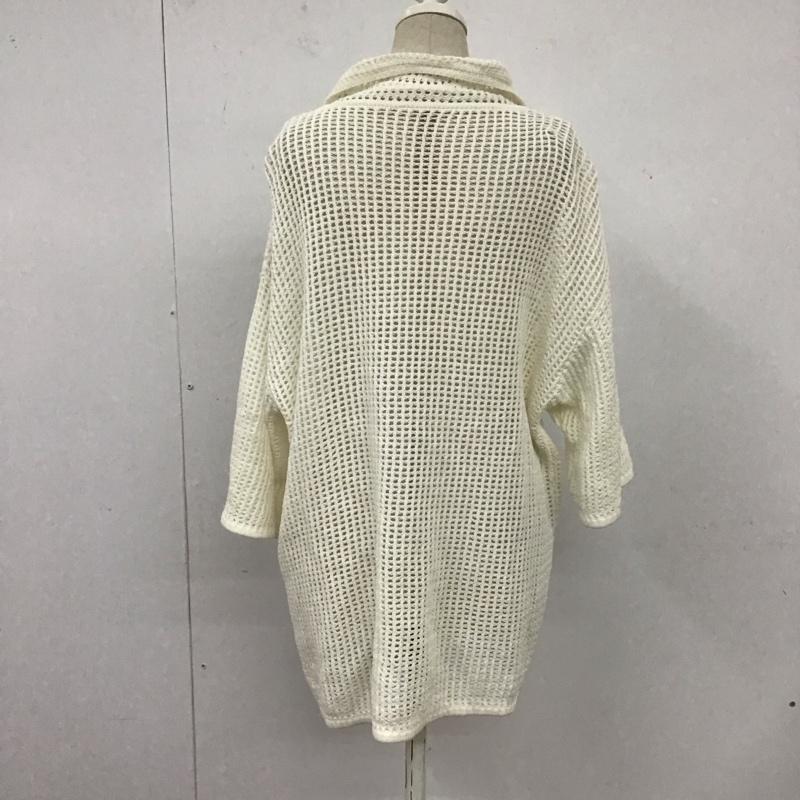 ローリーズファーム LOWRYS FARM カーディガン 七分袖 LF623116CF メッシュ 透かし編み FREE 無地 白 / ホワイト /  レディース USED 古着 中古 10126481