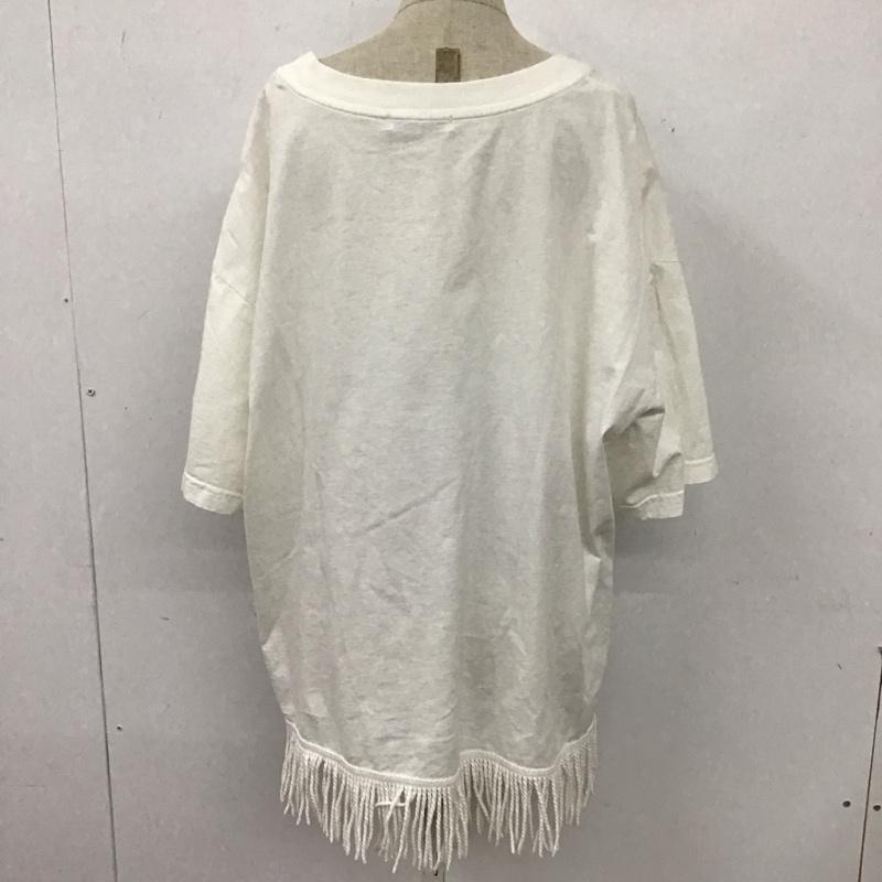 ジーナシス JEANASIS カットソー 半袖 JS062905SB 裾フリンジカットソー FREE 無地 白 / ホワイト /  レディース USED 古着 中古 10126483