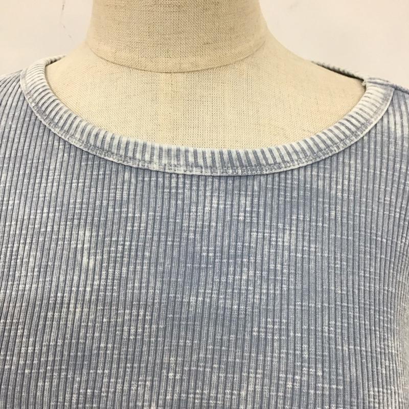 ザラ ZARA カットソー 長袖 6050 313 805 リブ クロップド丈 ショート丈 M 無地 水色 / ライトブルー /  レディース USED 古着 中古 10126486