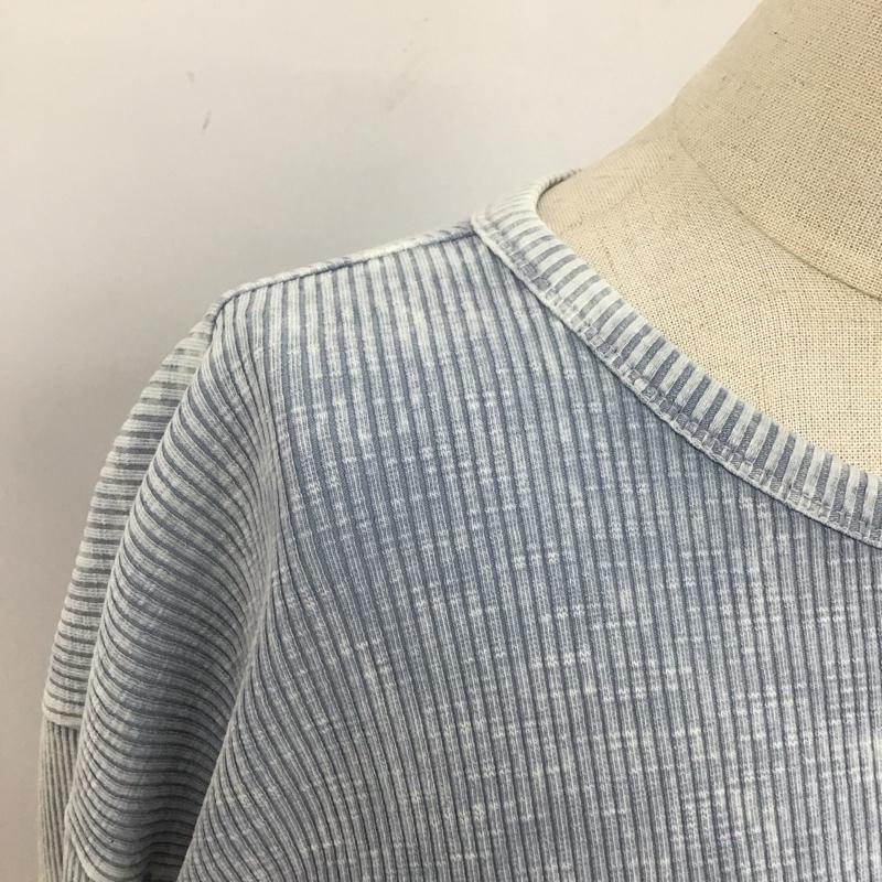 ザラ ZARA カットソー 長袖 6050 313 805 リブ クロップド丈 ショート丈 M 無地 水色 / ライトブルー /  レディース USED 古着 中古 10126486