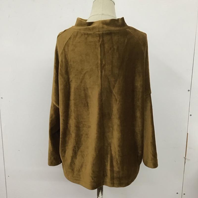 ビームス ハート BEAMS HEART カットソー 七分袖 43-14-0257-152 スタンドネック コーデュロイ 無地 茶 / ブラウン /  レディース USED 古着 中古 10126489