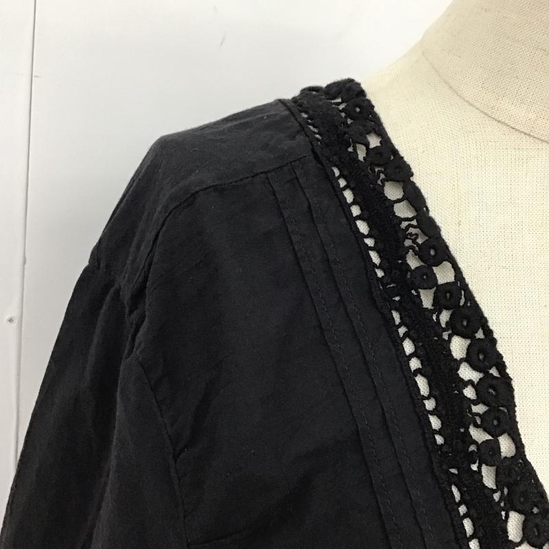 スローブイエナ SLOBE IENA カーディガン 七分袖 ロングカーディガン 前開き 長袖カーディガン 無地 黒 / ブラック /  レディース USED 古着 中古 10126492