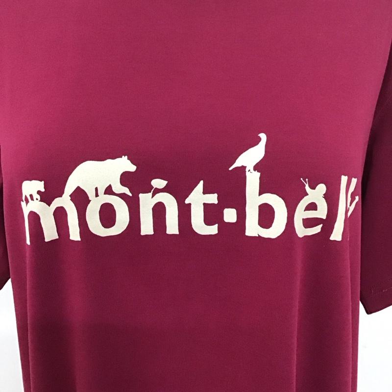 モンベル mont-bell Tシャツ 半袖 1114179 WICT 半袖カットソー プリントTシャツ XL ロゴ、文字 えんじ / ワインレッド /  レディース USED 古着 中古 10126493