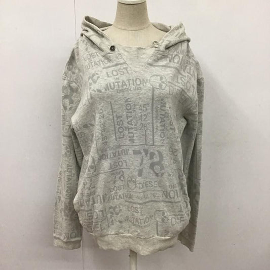 ディーゼル DIESEL パーカー 長袖 長袖パーカー プルオーバーパーカー スウェット XS プリント 灰 / グレー /  レディース USED 古着 中古 10126495