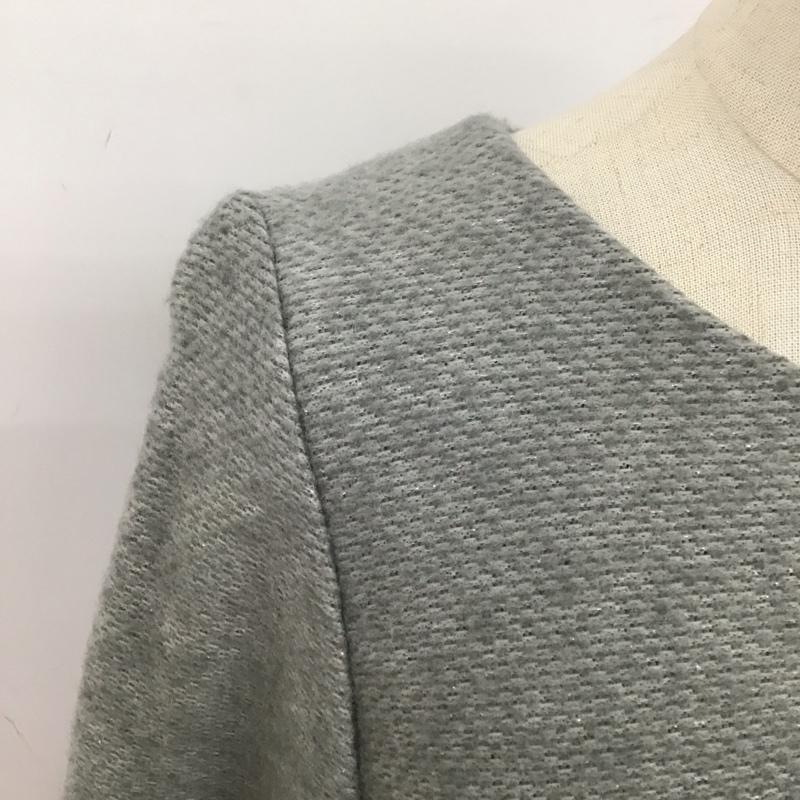 ナチュラルビューティーベーシック NATURAL BEAUTY BASIC ワンピース ロングスカート 長袖ロングワンピース クルーネック タイトワンピース M 無地 灰 / グレー /  レディース USED 古着 中古 10126496