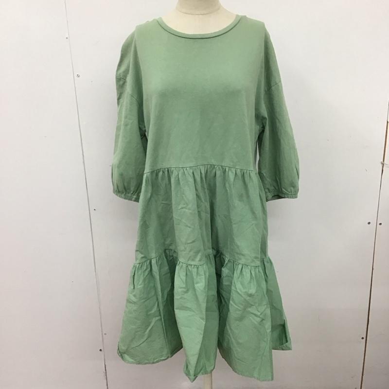 ザラ ZARA ワンピース ひざ丈スカート 長袖ワンピース ロングワンピース フレアスカート S 無地 カーキ / カーキ /  レディース USED 古着 中古 10126497