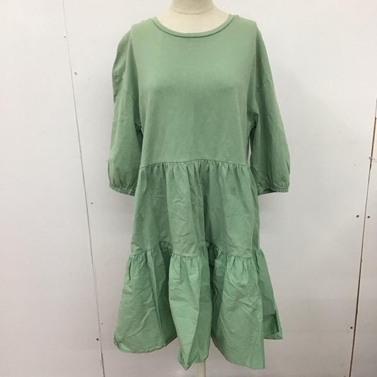 ザラ ZARA ワンピース ひざ丈スカート 長袖ワンピース ロングワンピース フレアスカート S 無地 カーキ / カーキ /  レディース USED 古着 中古 10126497