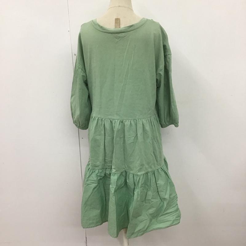 ザラ ZARA ワンピース ひざ丈スカート 長袖ワンピース ロングワンピース フレアスカート S 無地 カーキ / カーキ /  レディース USED 古着 中古 10126497