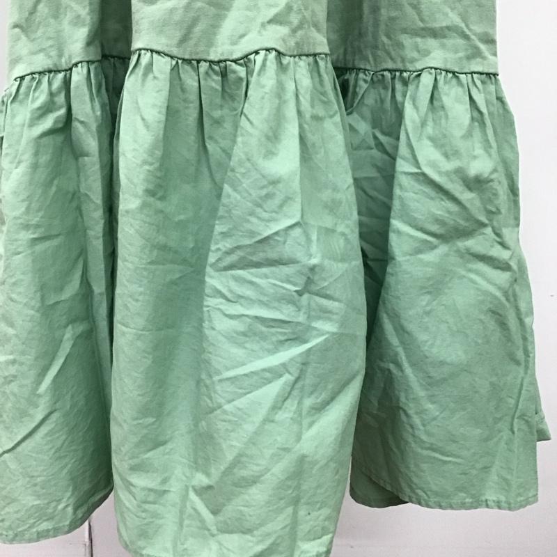 ザラ ZARA ワンピース ひざ丈スカート 長袖ワンピース ロングワンピース フレアスカート S 無地 カーキ / カーキ /  レディース USED 古着 中古 10126497