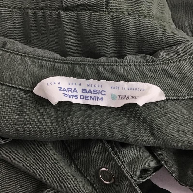 ザラ ZARA シャツ、ブラウス 長袖 長袖シャツ 無地シャツ カラーシャツ ミリタリーシャツ M 無地 カーキ / カーキ /  レディース USED 古着 中古 10126498