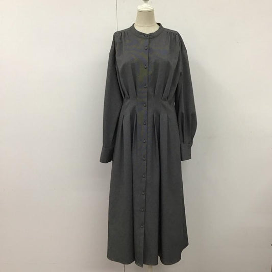 グリーンレーベルリラクシング green label relaxing ワンピース ロングスカート 長袖ロングワンピース ノーカラーシャツワンピース 前開き  白 / ホワイト / X 黒 / ブラック /  レディース USED 古着 中古 10126499
