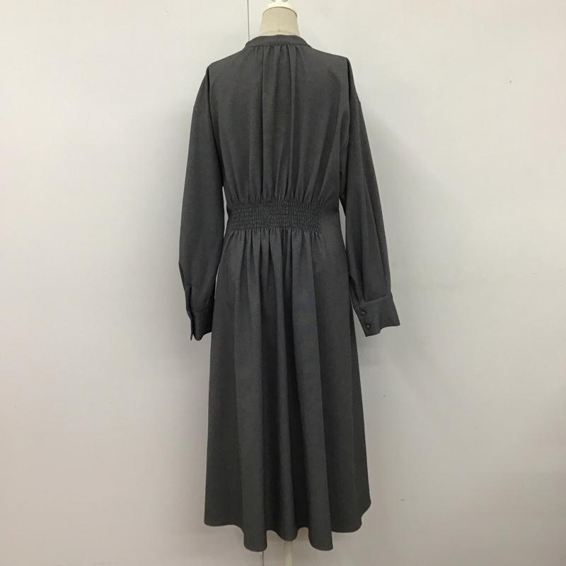 グリーンレーベルリラクシング green label relaxing ワンピース ロングスカート 長袖ロングワンピース ノーカラーシャツワンピース 前開き  白 / ホワイト / X 黒 / ブラック /  レディース USED 古着 中古 10126499