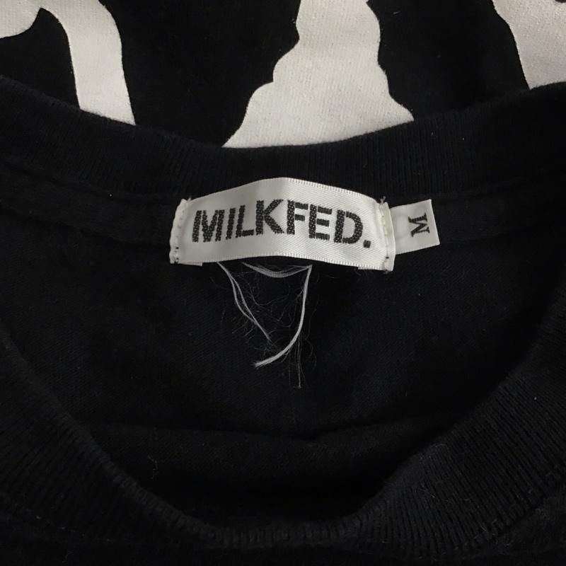 ミルクフェド MILKFED. Tシャツ 半袖 半袖カットソー プリントTシャツ クルーネックカットソー M ロゴ、文字 黒 / ブラック /  レディース USED 古着 中古 10126500