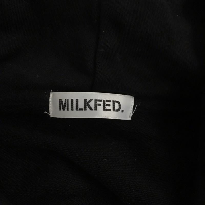 ミルクフェド MILKFED. パーカー 長袖 長袖パーカー プルオーバーパーカー スウェット ロゴ、文字 黒 / ブラック /  レディース USED 古着 中古 10126501