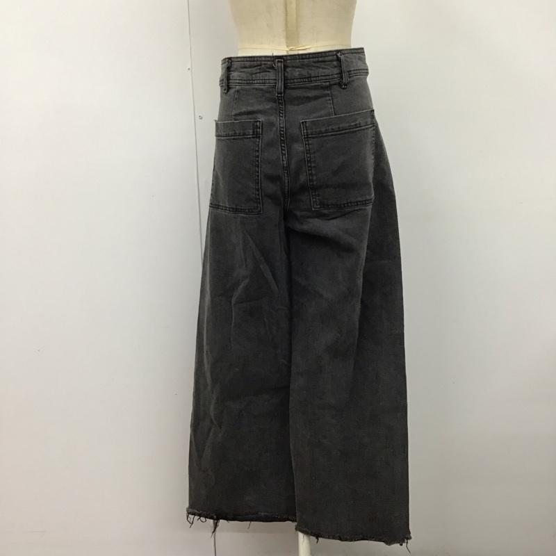 ザラ ZARA パンツ デニム、ジーンズ デニムパンツ ワイドパンツ カジュアルパンツ ストレッチパンツ 38 無地 黒 / ブラック /  レディース USED 古着 中古 10126505